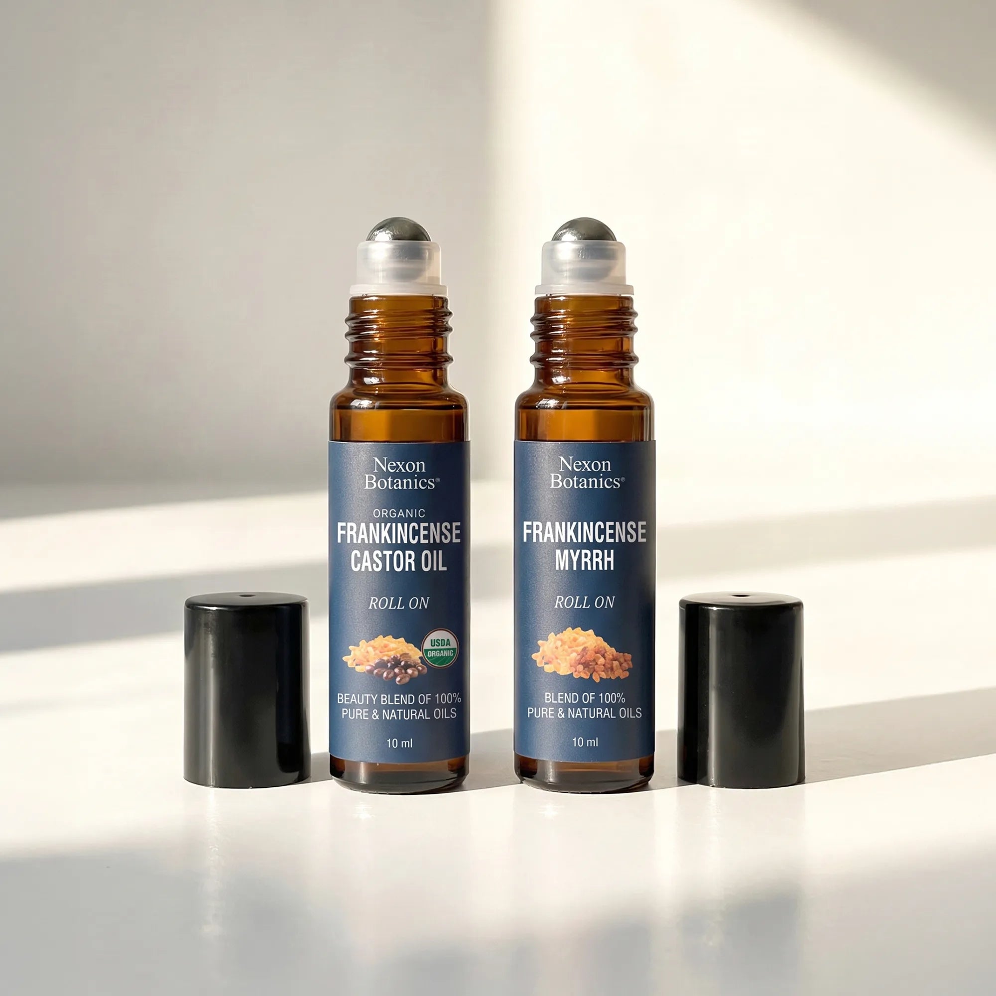 Frankincense & Myrrh + Frankincense Castor Roll-On Duo