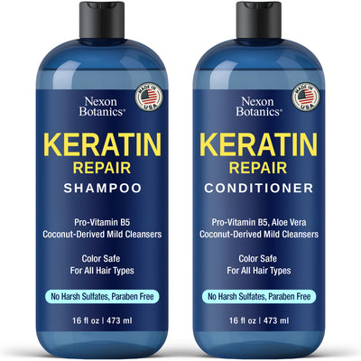 Keratin Shampoo and Conditioner Set 16 fl oz