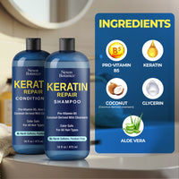 Keratin Shampoo and Conditioner Set 16 fl oz