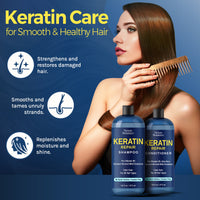 Keratin Shampoo and Conditioner Set 16 fl oz