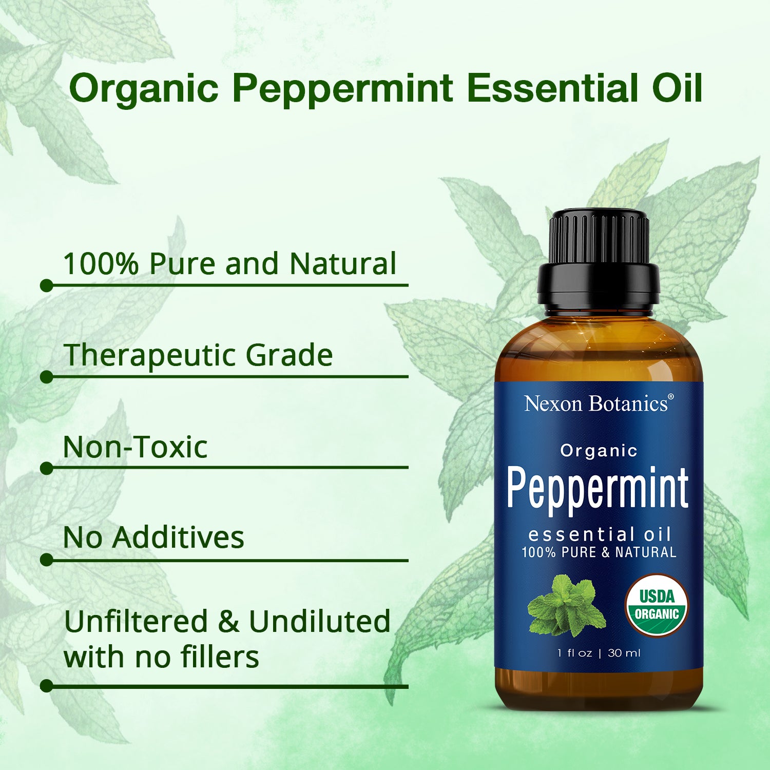 Peppermint 100% Pure Essential Oil (Therapeutic Grade) 100% Pure Essential  Oils