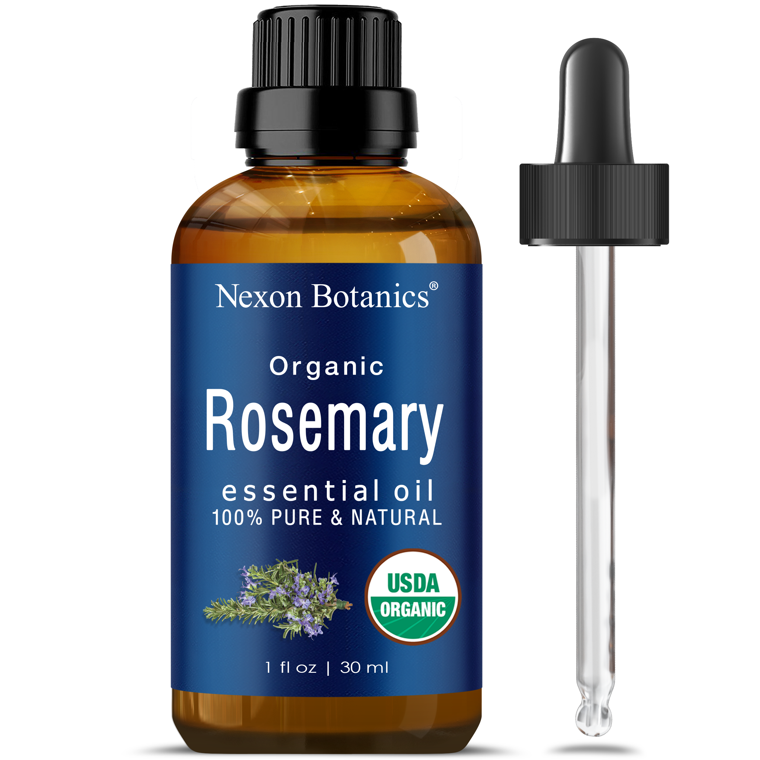 US Organic Rosemary Essential Oil, 100% Pure Certified USDA