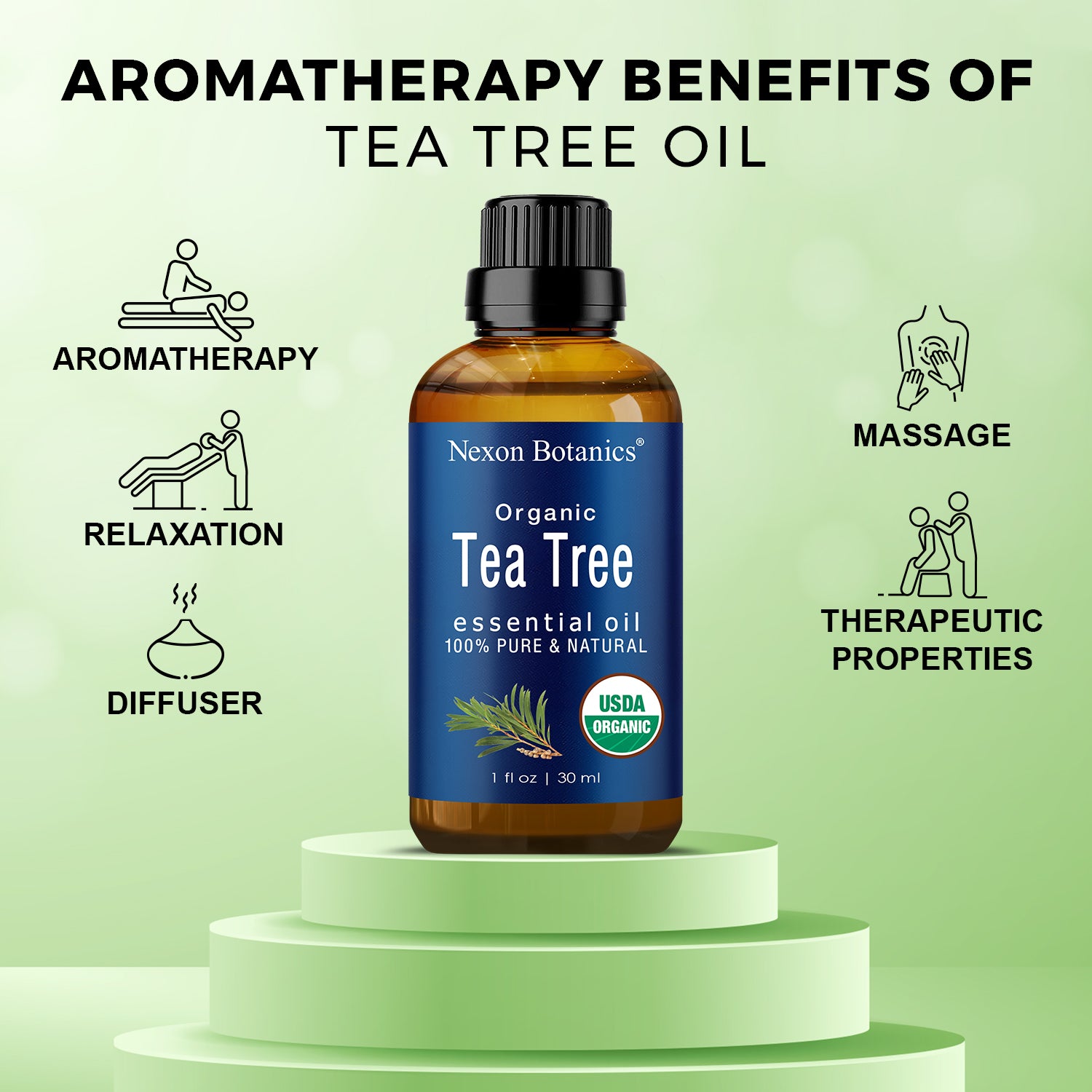 100% Pure Certified Organic Tea Tree Essential Oil