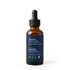 Back label of Organic Tea Tree Essential Oil bottle showing ingredient Melaleuca alternifolia, South Africa origin, and certification info.