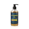 Image shows a 230ml bottle of vitamin e oil made from 100% pure and natrual oils